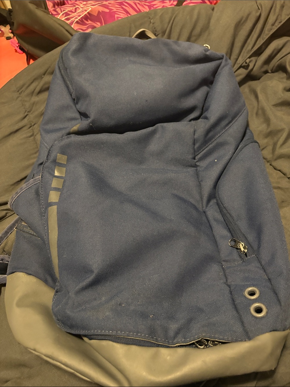 Nike Men's Navy Blue Backpack with Gray Base